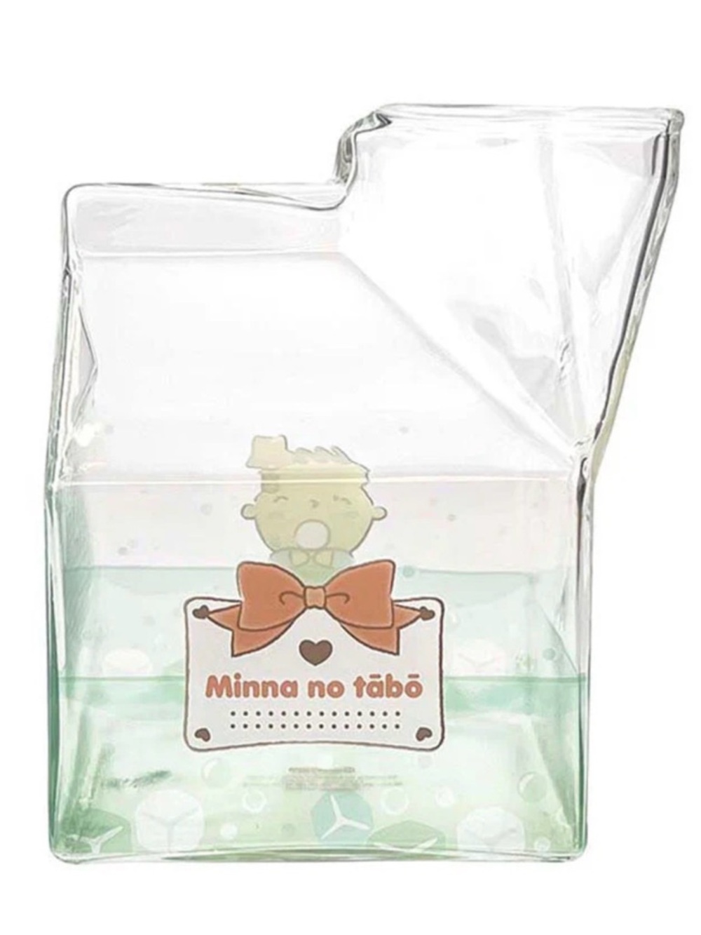 ✅Sanrio Characters Kawaii Glass Milk Carton Cup-Minna No Tabo